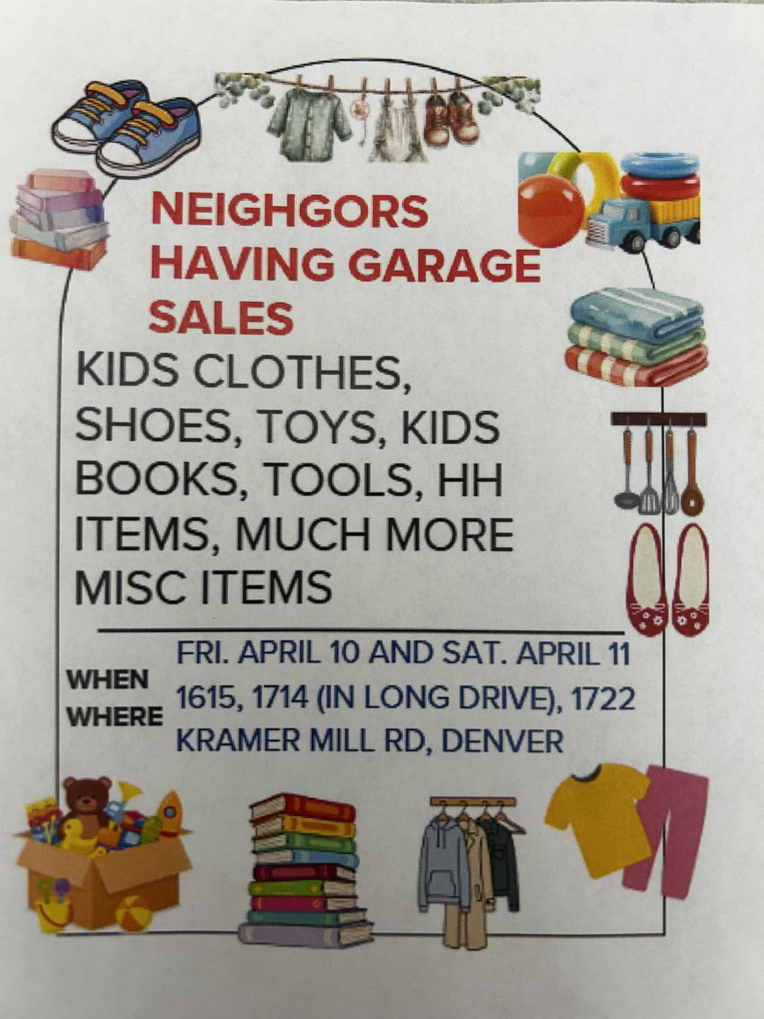 Multiple Neighbors Having Garage/Yard Sales