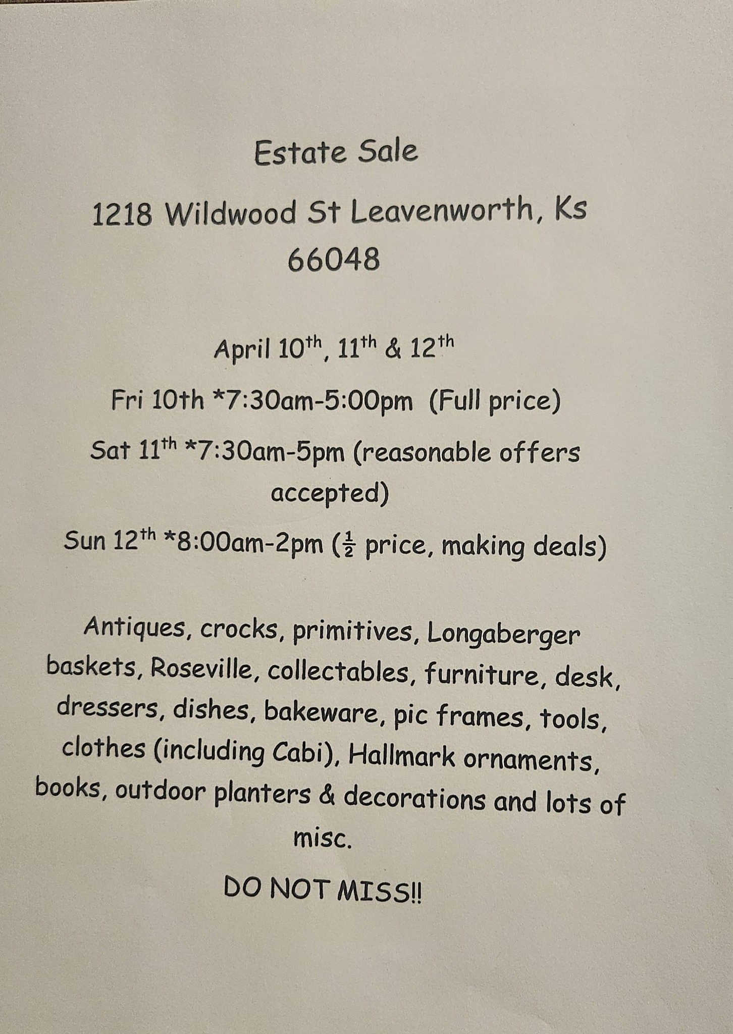 Estate Sale