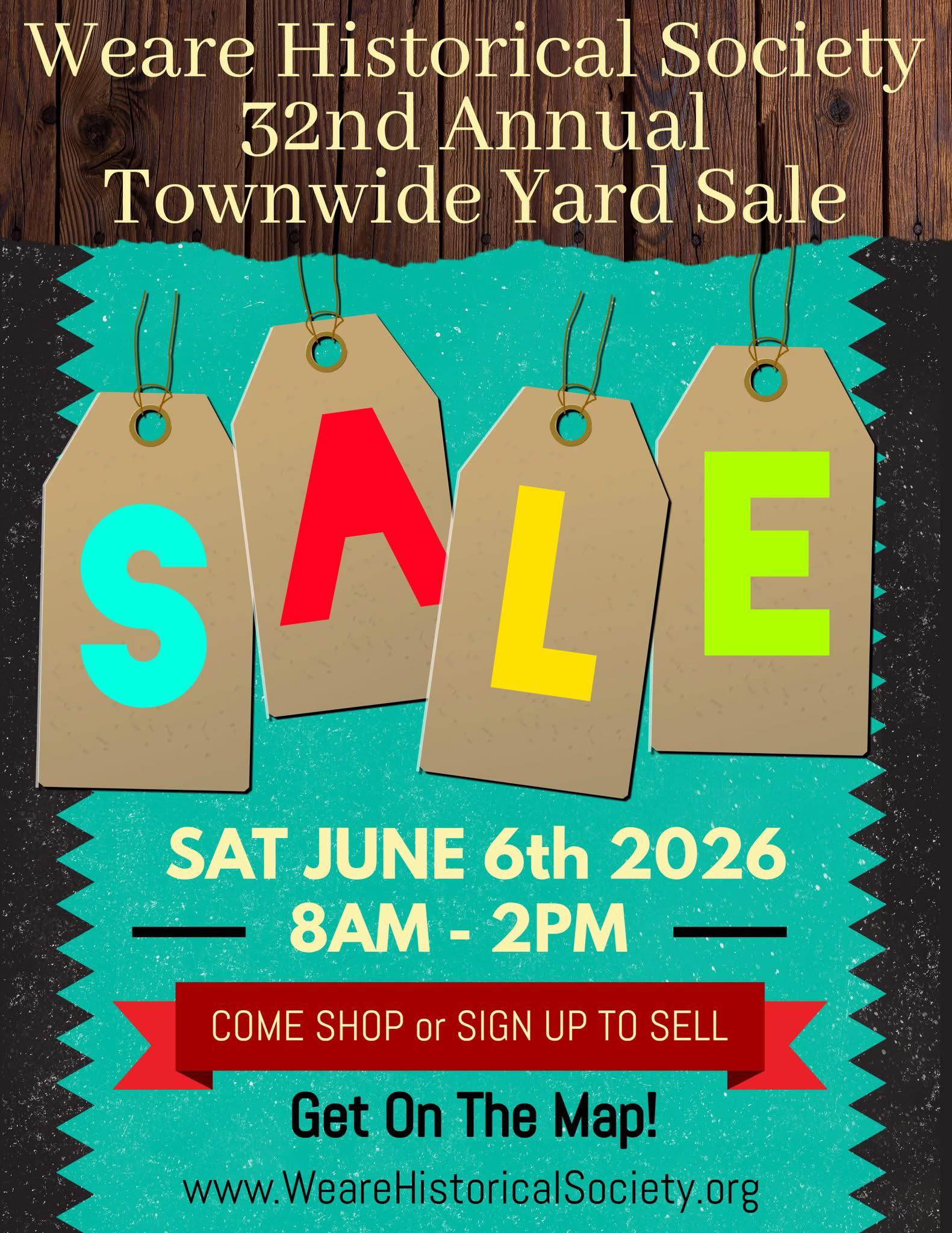 Weare Historical Society's 32nd Annual Town Wide Yard Sale