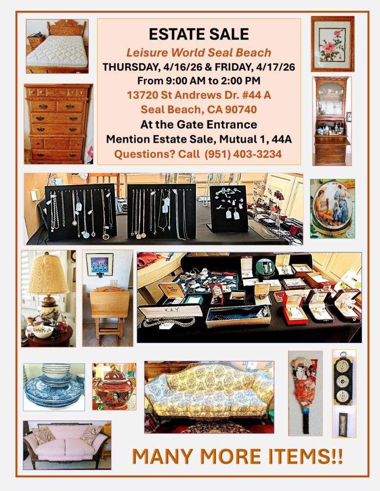 Estate Sale Leisure World Seal Beach